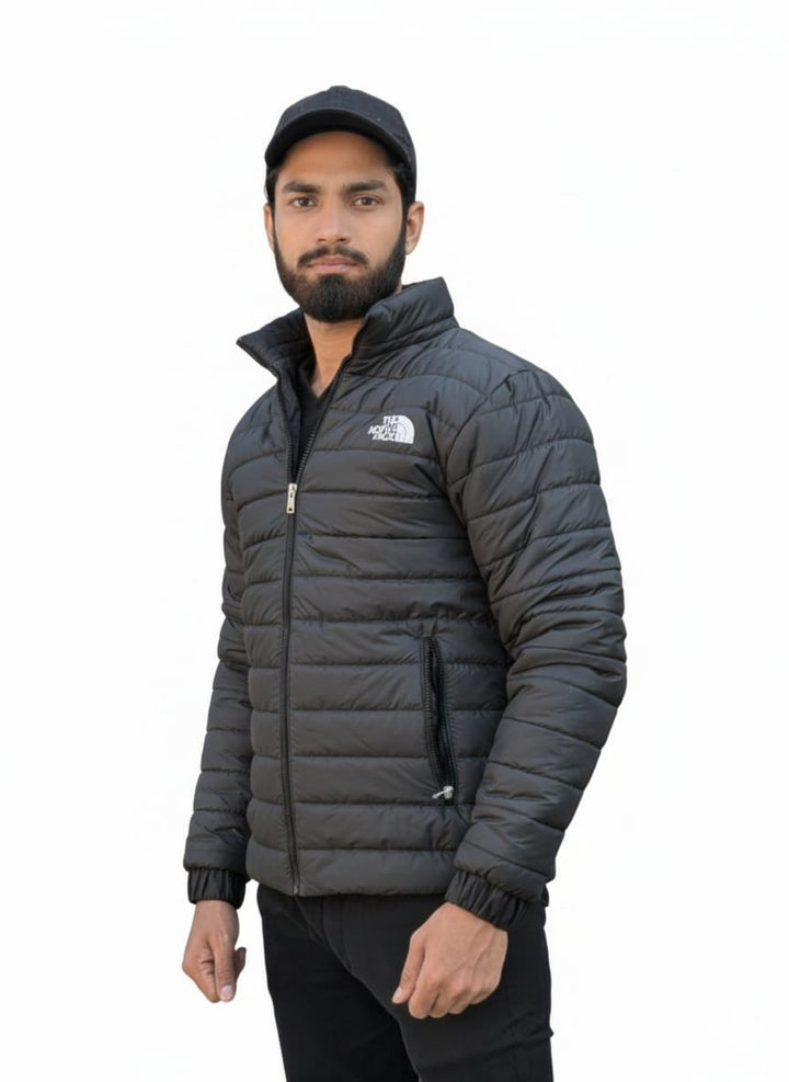 Sleeves dark grey puffer jacket