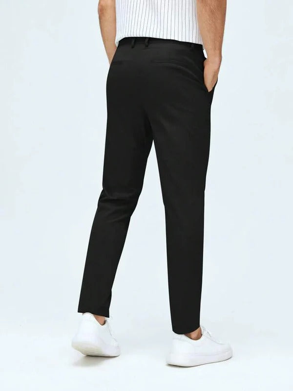 MENS BLACK Cotton Smart Fit Pant