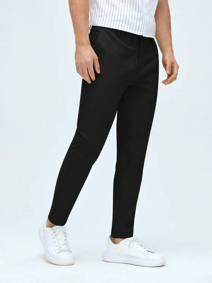 MENS BLACK Cotton Smart Fit Pant