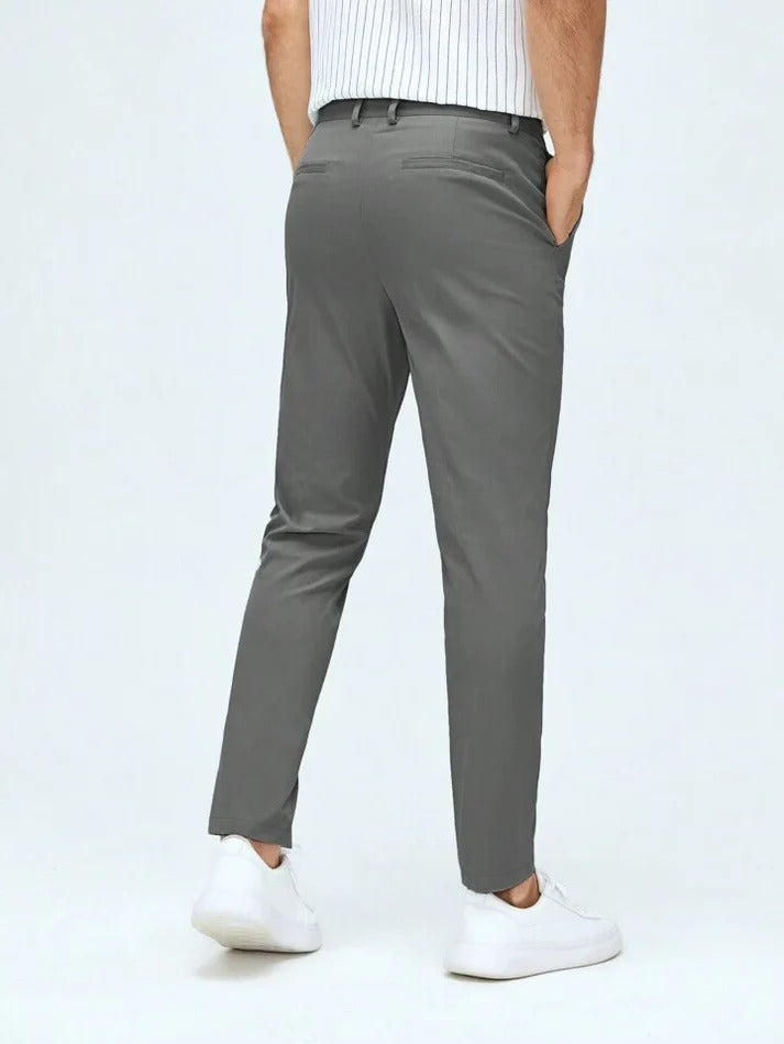MENS Grey Cotton Smart Fit Pant