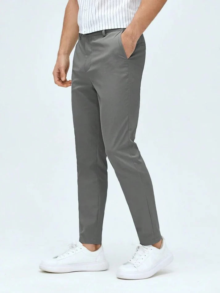 MENS Grey Cotton Smart Fit Pant