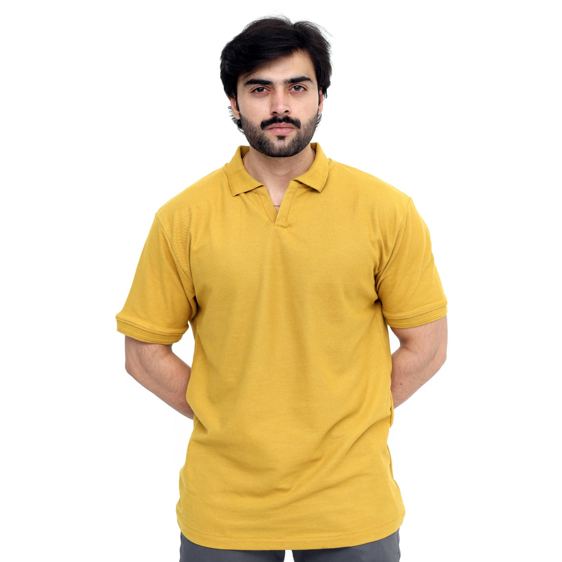 MENS MUSTARD POLO