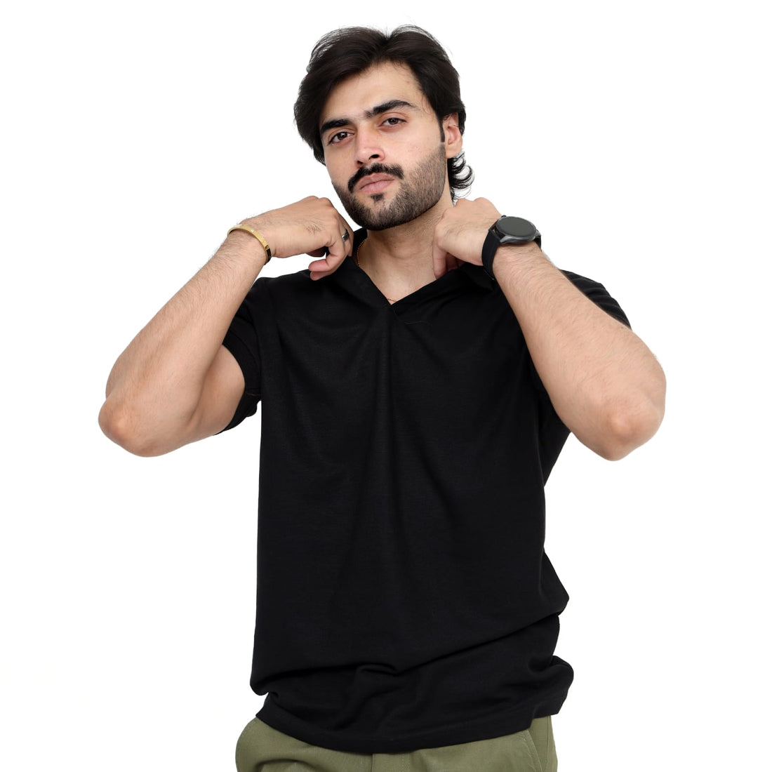 MENS BLACK POLO
