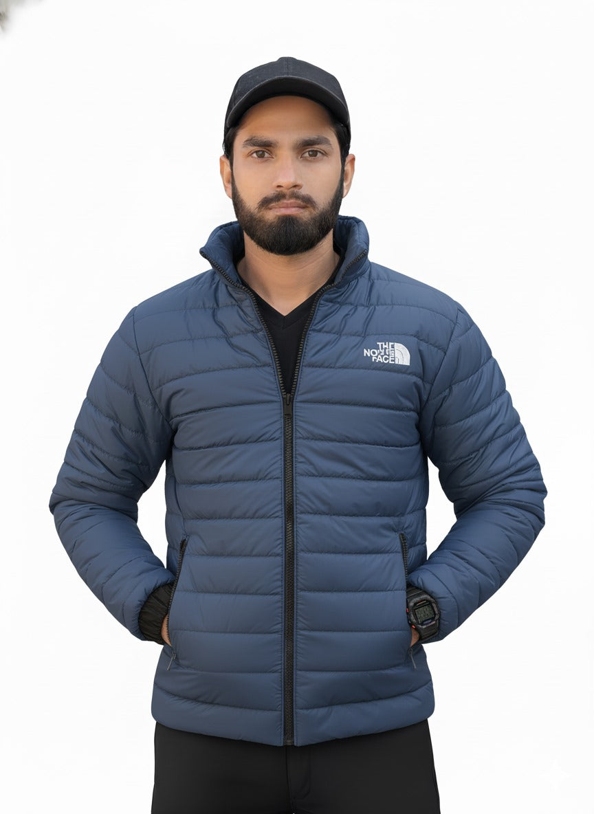Full Sleeves Small Pony Puffer Jacket (Navy Blue)