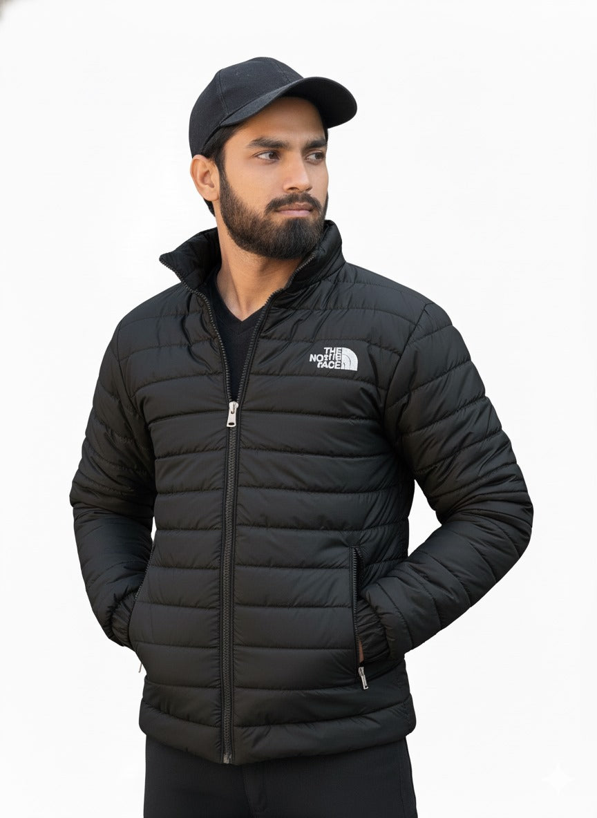 Full Sleeves Small Pony Puffer Jacket (Black)