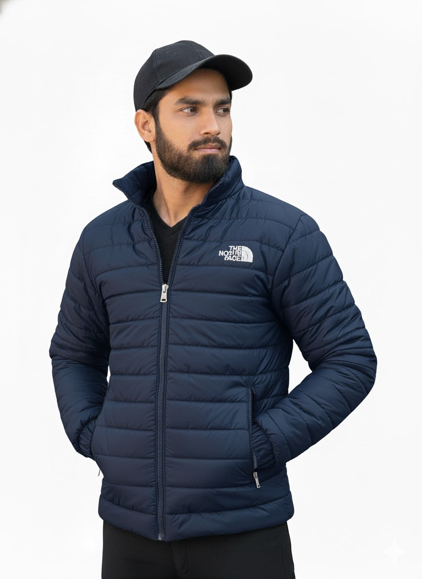 Full Sleeves Small Pony Puffer Jacket (Navy Blue)