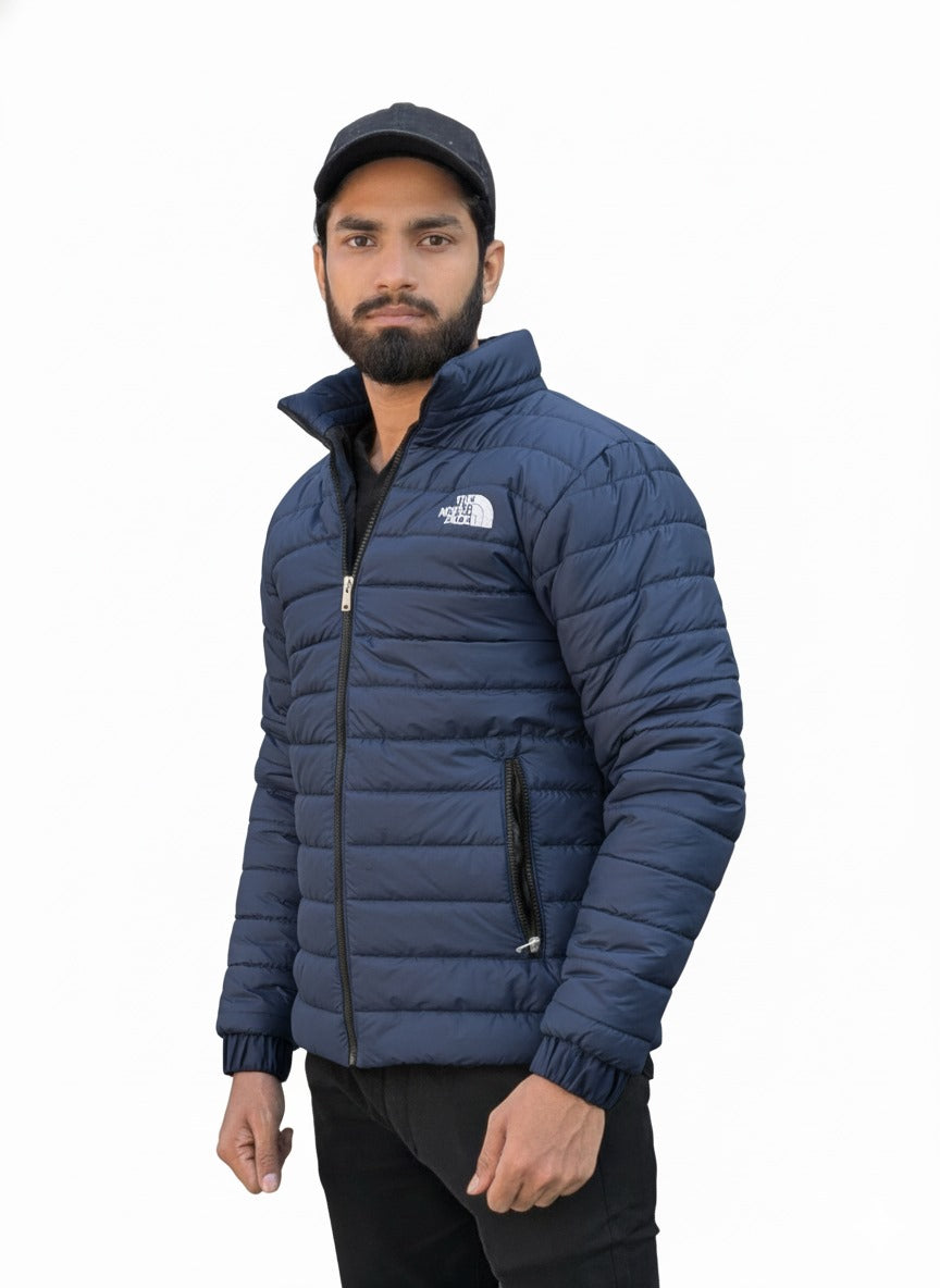 Full Sleeves Small Pony Puffer Jacket (Navy Blue)