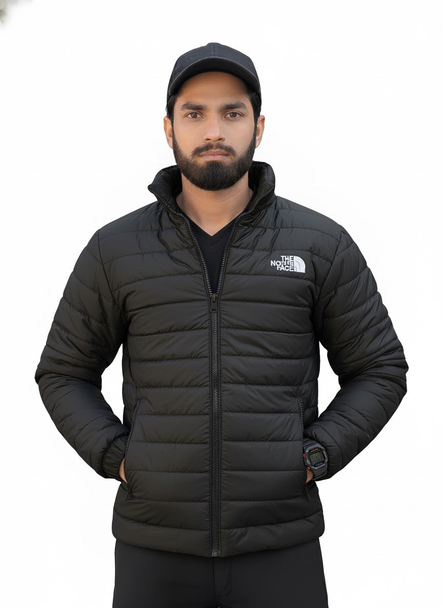 Full Sleeves Small Pony Puffer Jacket (Black)