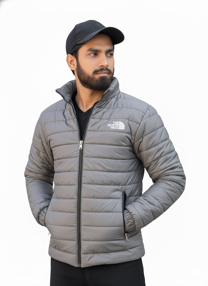 Full Sleeves Small Pony Puffer Jacket (Steel Grey)